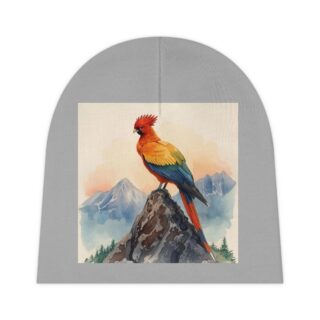 Colorful Parrot Baby Beanie, Cute Newborn Gift, Eco-Friendly Knit Hat, Toddler Headwear, Baby Shower Favor, Outdoor Accessory