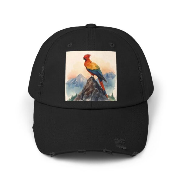 Colorful Parrot Distressed Cap, Unisex Baseball Hat, Outdoor Fashion, Nature Lover Gift, Casual Wear, Travel Accessory