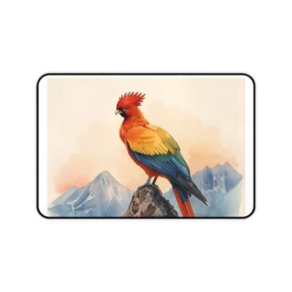 Vibrant Parrot Desk Mat, Eco-Friendly Office Accessories, Colorful Mouse Pad, Animal Art Decor, Desk Organizer, Gift for Nature Lovers