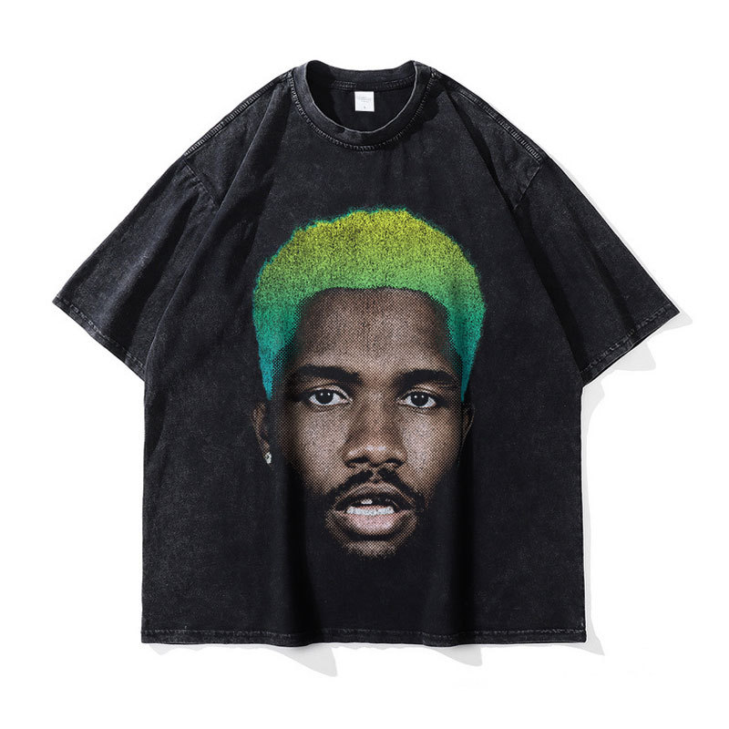 Vintage Washed Cotton Hip-Hop T-Shirt - Image 3