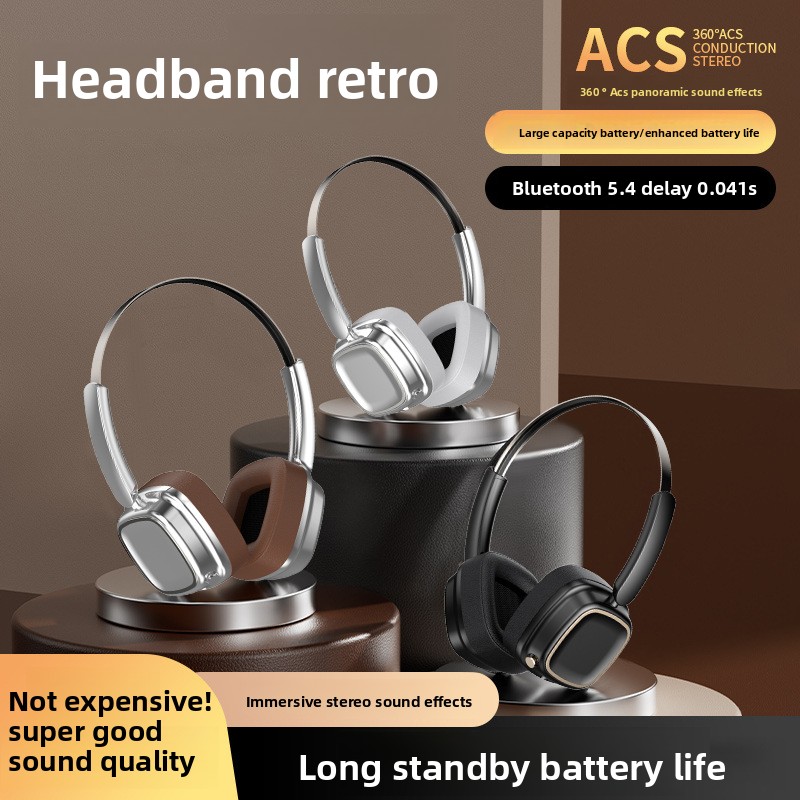 Retro over-ear Bluetooth headphones