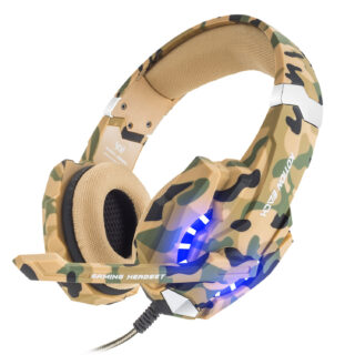 Camouflage head-mounted headphones