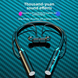 Bluetooth wireless headphones for neck-worn sports use