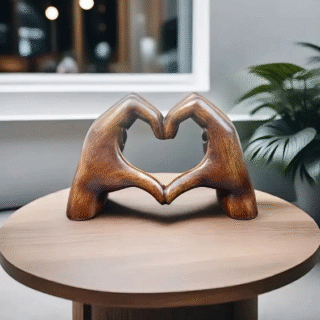 Creative Heart-shaped Resin Statue Home Decor Gift