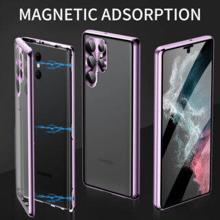 For Samsung S25Ultra bright face protective mirror buckle magnetic king mobile phone case