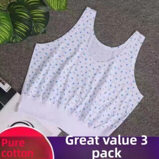 3-piece middle-aged and elderly vest pure cotton underwear for the elderly plus size loose undershirt mother vest underwear thin