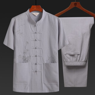 Men's Cotton Tang Suit with Embroidery