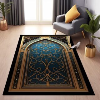 Velvet Prayer Mat with Ethnic Design for Home Decoration