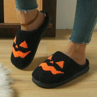 Halloween Cotton Home Slippers with Anti-Slip Sole