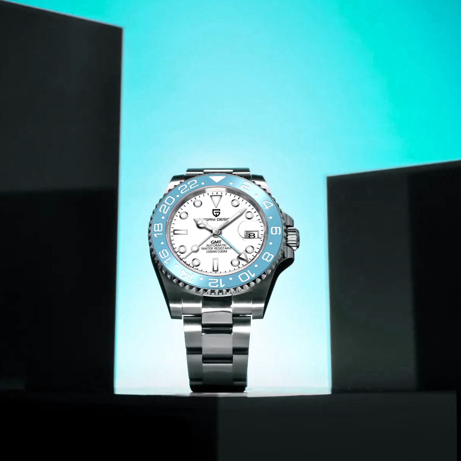 PAGANI DESIGN Mens GMT Mechanical Watch Luminous Calendar - Image 3