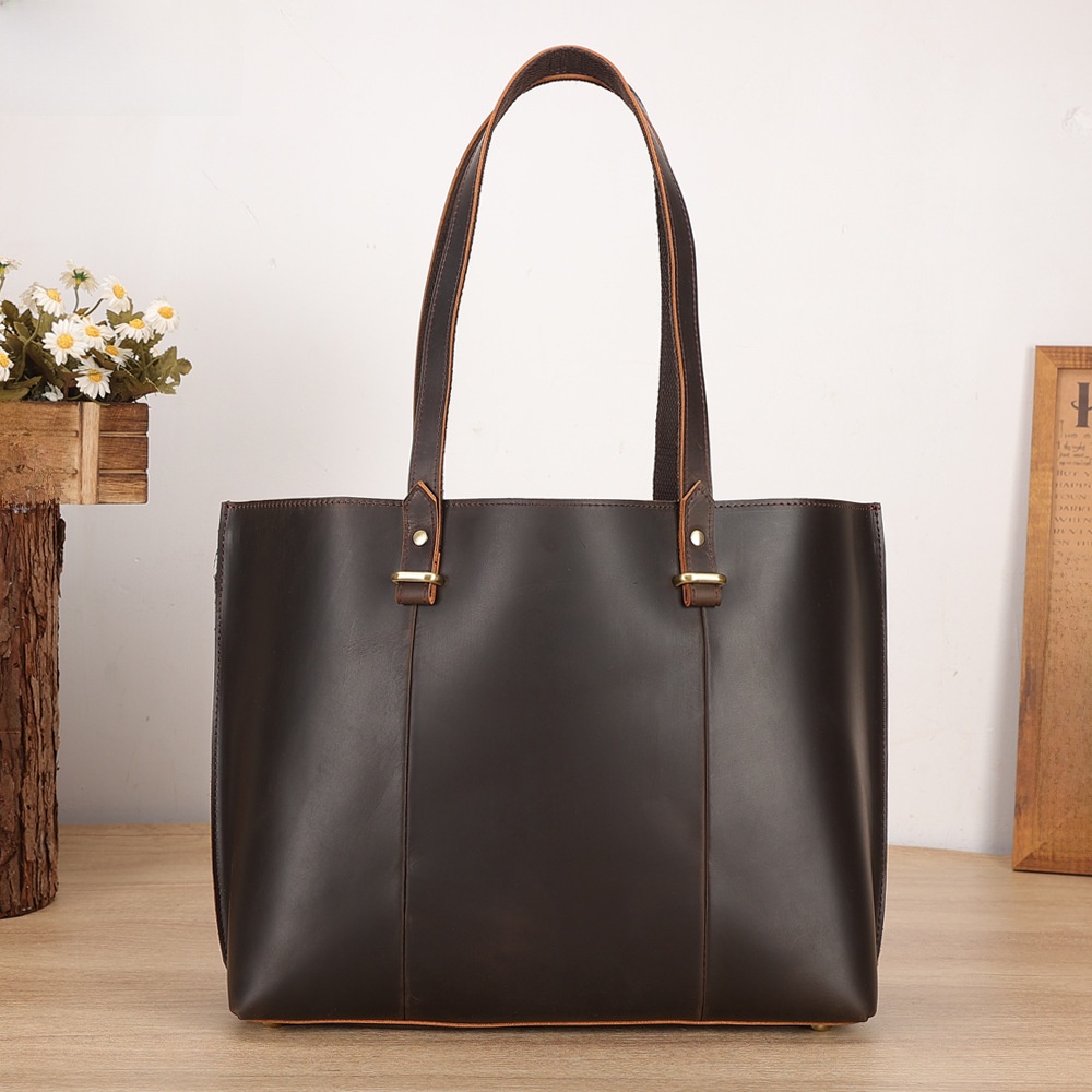 Genuine Leather Retro Tote Bag - Image 2