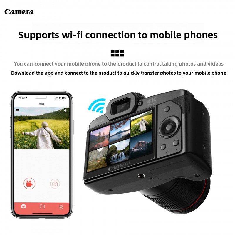D5 WiFi Digital Camera 4K Dual Lens Night Vision - Image 3