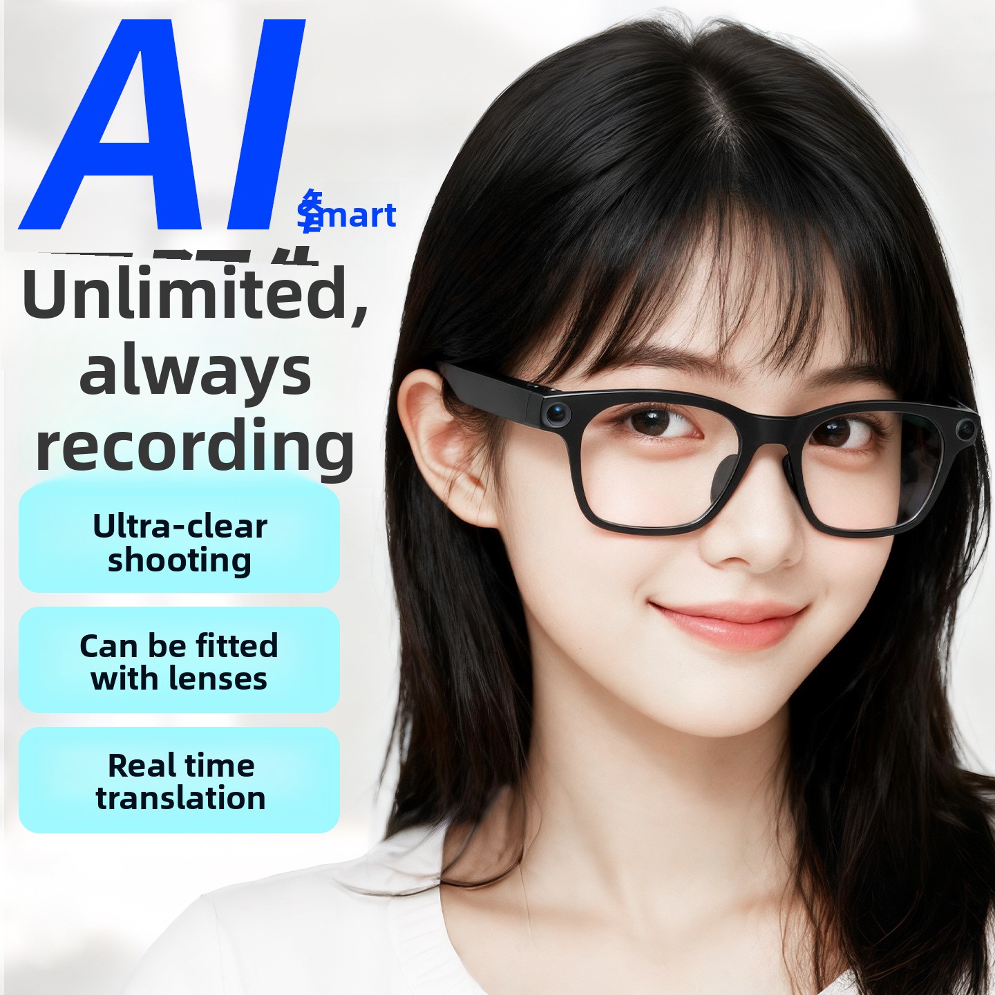 Smart Glasses with AI Assistant Bluetooth Camera - Image 2