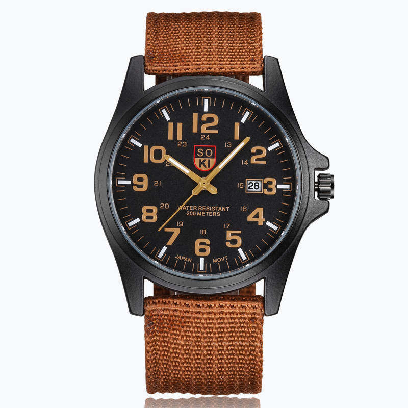 Military Style Quartz Watch with Nylon Strap - Image 5