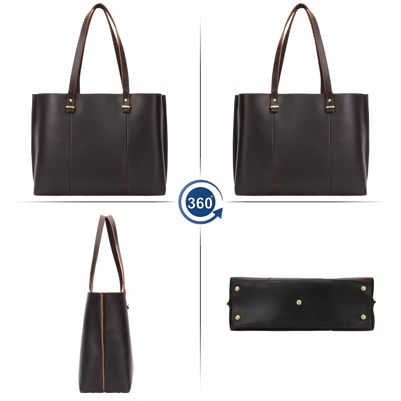 Genuine Leather Retro Tote Bag - Image 5