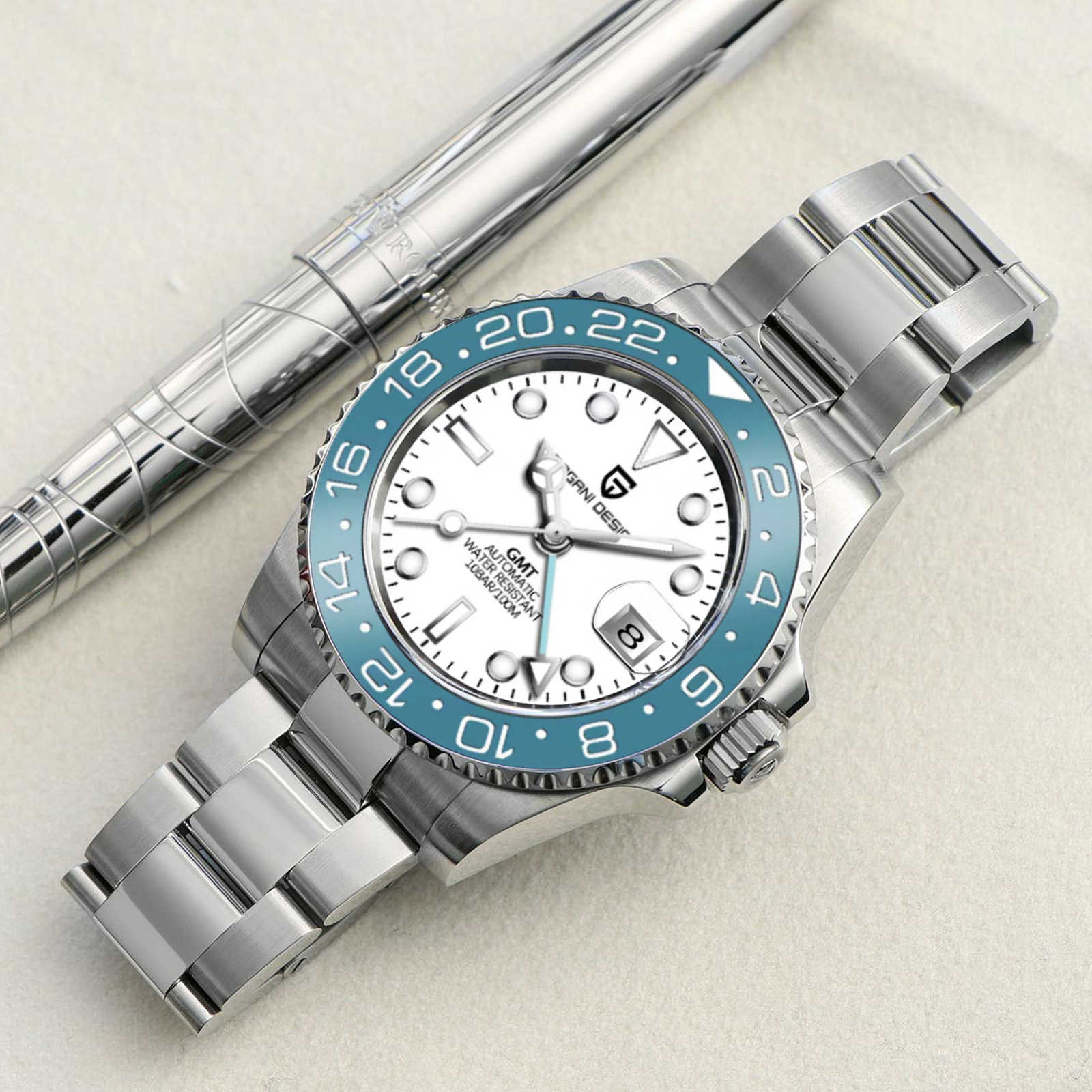 PAGANI DESIGN Mens GMT Mechanical Watch Luminous Calendar - Image 2