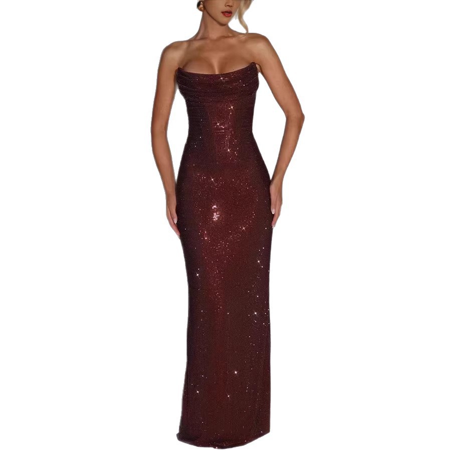 Elegant Sleeveless Sequined Evening Dress - Image 5