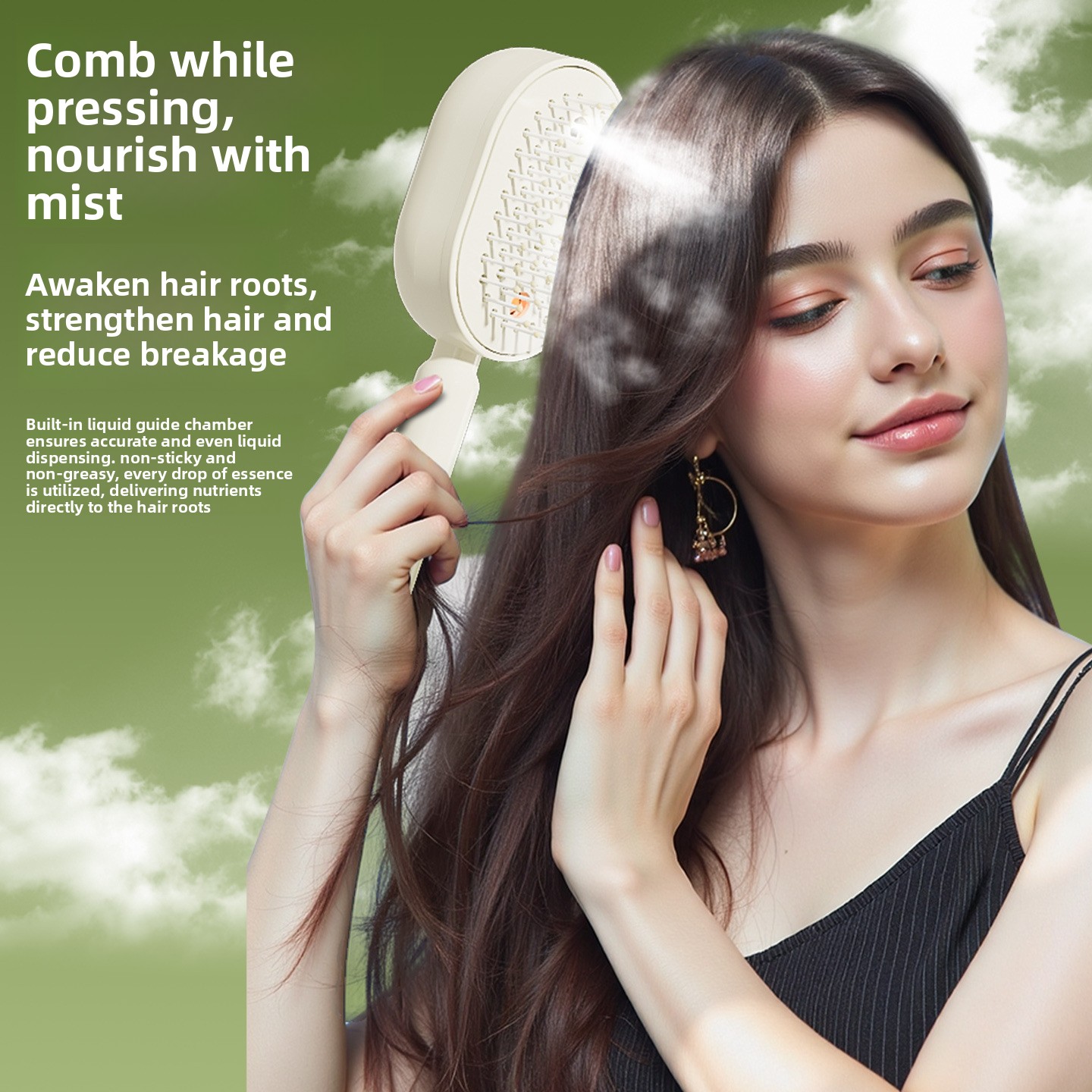 Electric Mist Hair Care Comb with Red Light and Self-Cleaning - Image 3
