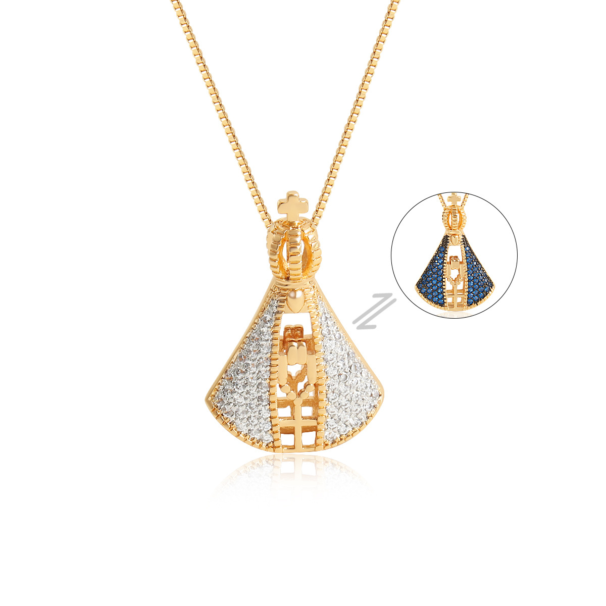 Double-Sided Necklace with Colorful Zircon - Image 5