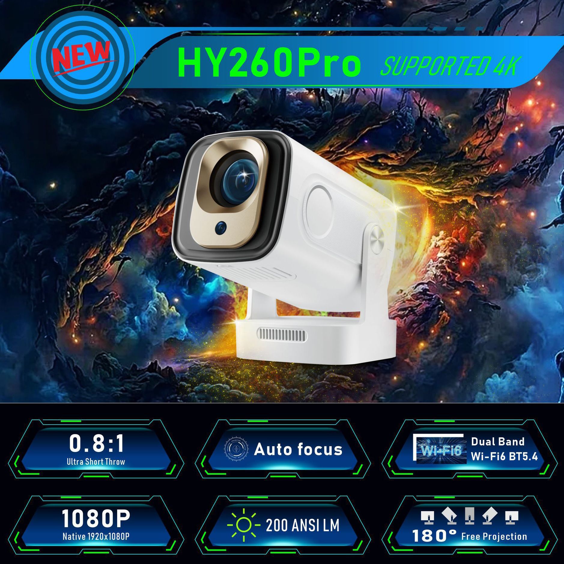 Portable Mini Projector with Autofocus - Image 2