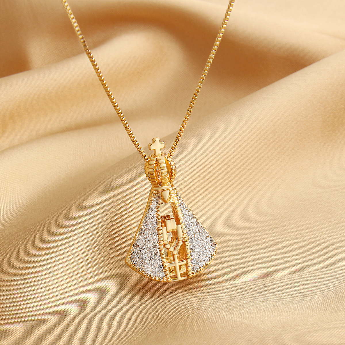 Double-Sided Necklace with Colorful Zircon - Image 3